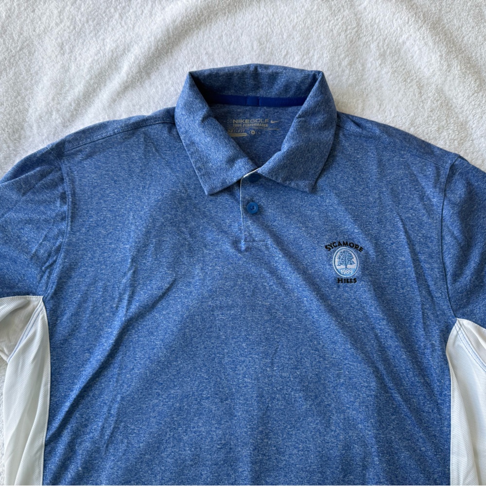 Nike Blue and White Polo Shirt